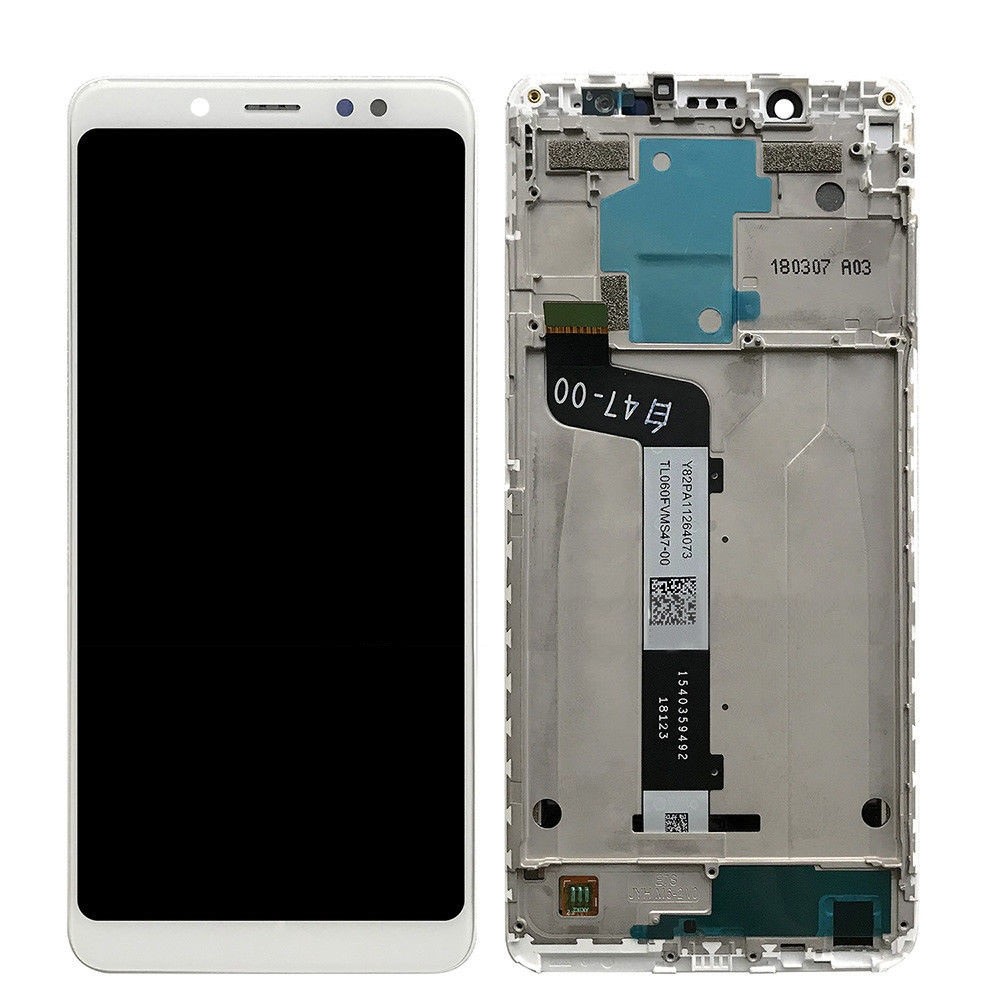 Γνήσια Original Xiaomi Redmi Note 5, Note 5 Pro Lcd Screen Display Οθόνη + Touch Screen Digitizer Μηχανισμός Αφής+ Frame Μεσαίο Πλαισιο White (Service Pack By Xiaomi)