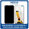 OEM HQ Nokia 3.4 Nokia3.4 (TA-1288, TA-1285, TA-1283) IPS LCD Display Screen Assembly Οθόνη + Touch Screen Digitizer Μηχανισμός Αφής Black Μαύρο (Grade AAA+++)