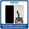 OEM HQ Nokia 5.3 Nokia5.3 (TA-1234, TA-1223, TA-1227, TA-1229) IPS LCD Display Screen Assembly Οθόνη + Touch Screen Digitizer Μηχανισμός Αφής Black Μαύρο (Grade AAA+++)