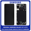 Γνήσια Original Samsung Galaxy A71 2020 A715 (SM-A715F) Super AMOLED Plus Οθόνη LCD Display Screen + Touch Screen DIgitizer Μηχανισμός Αφής + Frame Πλαίσιο Black Μαύρο GH82-22152A GH82-22248A (Service Pack By Samsung)