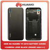 OEM HQ Huawei Y5 2019 (AMN-LX9, AMN-LX1, AMN-LX2, AMN-LX3) Rear Back Battery Cover Πίσω Κάλυμμα Καπάκι Πλάτη Μπαταρίας + Camera Lens Τζαμάκι Κάμερας Black Μαύρο (Grade AAA+++)