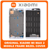 Γνήσιο Original Xiaomi Mi Max 2 (MDE40, MDI40) Ips LCD Front Housing LCD Middle Frame Bezel Plate Μεσαίο Πλαίσιο White Άσπρο (Service Pack By Xiaomi)