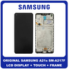 Γνήσια Original Samsung Galaxy A21s 2020 (SM-A217F) PLS TFT Οθόνη LCD Display Screen + Touch Screen DIgitizer Μηχανισμός Αφής + Frame Πλαίσιο GH82-22988A GH82-24642A GH82-23089A GH82-24641A GH82-23137A​​​​ Black (Service Pack)
