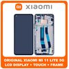 Γνήσια Original Xiaomi Mi 11 Lite 4G (M2101K9AG), Mi 11 Lite 5G (M2101K9G), LCD Display Assembly Screen Οθόνη + Touch Screen Digitizer Μηχανισμός Αφής + Frame Bezel Πλαίσιο Black Μαύρο 56000200K900 (Service Pack By Xiaomi)