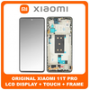 Γνήσιο Original Xiaomi 11T Pro, Xiaomi11T Pro (2107113SG, 2107113SI​) AMOLED LCD Display Screen Assembly Οθόνη + Touch Screen Digitizer Μηχανισμός Αφής + Frame Bezel Πλαίσιο Σασί Black Μαύρο 5600030K3S00 (Service Pack By Xiaomi)