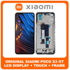 Γνήσια Original Xiaomi Poco X3 GT, PocoX3 GT (21061110AG) IPS LCD Display Screen Assembly Οθόνη + Touch Screen Digitizer Μηχανισμός Αφής + Frame Bezel Πλαίσιο Σασί Black Μαύρο 560003K10A00 (Service Pack By Xiaomi)