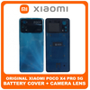 Γνήσια Original Xiaomi Poco X4 Pro 5G (2201116PG) Rear Back Battery Cover Πίσω Κάλυμμα Καπάκι Μπαταρίας + Camera Frame Without Main Camera Lens​ Laser Blue Μπλε (Service Pack By Xiaomi)