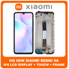 HQ OEM For Xiaomi Redmi 9A (M2006C3LG) / Redmi 9C (M2006C3MG) / Redmi 9C NFC (M2006C3MNG) / Redmi 9AT (M2006C3LVG) / Redmi 10A (220233L2C) IPS LCD Display Screen Assembly Οθόνη + Touch Screen Digitizer Μηχανισμός Αφής + Frame Bezel Πλαίσιο Σασί  Black Μαύρο (Premium A+)