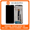Γνήσια Original Xiaomi Redmi 10C (220333QAG, 220333QBI), Poco C40 (220333QPG) IPS LCD Display Screen Assembly Οθόνη + Touch Screen Digitizer Μηχανισμός Αφής + Frame Bezel Πλαίσιο Σασί Black Μαύρο 560001C3QA00 (Service Pack By Xiaomi)