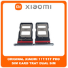 Γνήσια Original Xiaomi 11T (21081111RG), Xiaomi 11T Pro (2107113SG, 2107113SI) Sim Card Tray Dual Sim Υποδοχέας Θήκης Κάρτας Sim Moonlight White Άσπρο​ (Service Pack By Xiaomi)