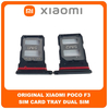 Γνήσια Original Xiaomi Poco F3, Poco F3 (M2012K11AG) Sim Card Tray Dual Sim Υποδοχέας Θήκης Κάρτας Sim Night Black Μαύρο (Service Pack By Xiaomi)