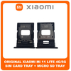 Γνήσια Original Xiaomi Mi 11 Lite 4G (M2101K9AG, M2101K9AI), Mi 11 Lite 5G (M2101K9G, M2101K9C, M2101K9R) SIM Card Tray + Micro SD Tray Slot Υποδοχέας Βάση Θήκη Κάρτας SIM Boba Black Μαύρο (Service Pack By Xiaomi)