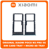 Γνήσια Original Xiaomi Poco M3 Pro 5G (M2103K19PG, M2103K19PI) SIM Card Tray + Micro SD Tray Slot Υποδοχέας Βάση Θήκη Κάρτας SIM Cool Blue Μπλε​ (Service Pack By Xiaomi)
