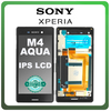 Γνήσια Original Sony Xperia M4 Aqua (E2303, E2353, E2306) IPS LCD Display Screen Assembly Οθόνη + Touch Screen Digitizer Μηχανισμός Αφής + Frame Bezel Πλαίσιο Σασί Black Μαύρο 124TUL0011A (Service Pack By Sony)