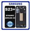 Γνήσια Original Samsung Galaxy S23+ 5G (SM-S916B, SM-S916B/DS) Dynamic AMOLED 2X LCD Display Screen Assembly Οθόνη + Touch Screen Digitizer Μηχανισμός Αφής + Frame Bezel Πλαίσιο Σασί Phantom Black Μαύρο GH82-30476A GH82-30477A (Service Pack By Samsung)