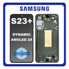Γνήσια Original Samsung Galaxy S23+ 5G (SM-S916B, SM-S916B/DS) Dynamic AMOLED 2X LCD Display Screen Assembly Οθόνη + Touch Screen Digitizer Μηχανισμός Αφής + Frame Bezel Πλαίσιο Σασί Green Πράσινο GH82-30476C GH82-30477C (Service Pack By Samsung)