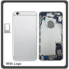​OEM HQ Apple Iphone 6s (A1633, A1688, A1691, A1700) Rear Back Battery Cover- Housing Καπάκι Μπαταρίας- Σασί + Πλαινά πλήκτρα Side Keys + Θήκη Κάρτας Sim Holder Silver (Grade AAA+++)