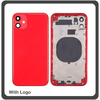 HQ OEM Apple Iphone 11, Iphone11 (A2221, A2111, A2223) BACK BATTERY COVER MIDDLE FRAME- HOUSING ΚΑΠΑΚΙ ΜΠΑΤΑΡΙΑΣ- ΣΑΣΙ + ΠΛΑΙΝΑ ΠΛΗΚΤΡΑ SIDE KEYS + ΘΗΚΗ ΚΑΡΤΑΣ SIM HOLDER RED (Grade AAA+++)