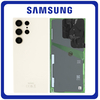 Γνήσια Original Samsung Galaxy S23 Ultra 5G (SM-S918B, SM-S918B/DS) Rear Back Battery Cover Πίσω Κάλυμμα Καπάκι Πλάτη Μπαταρίας + Camera Lens Τζαμάκι Κάμερας Cream GH82-30400B (Service Pack By Samsung)
