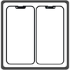 HQ OEM Συμβατό Με Apple iPhone 13 Pro Max (A2643, A2484, A2641, A2644, A2645) Aftermarket Front Glass For Refurbished Μπροστινό Τζαμάκι Για Ανακατασκευή + Frame Πλαίσιο Black Μαύρο (Premium A+​)