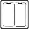 HQ OEM Συμβατό Με Apple iPhone 13 (A2633), iPhone 13 Pro (A2638), Aftermarket Front Glass For Refurbished Μπροστινό Τζαμάκι Για Ανακατασκευή + Frame Πλαίσιο Black Μαύρο (Premium A+​)