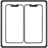 HQ OEM Συμβατό Με Apple iPhone 13 Mini, iPhone 13Mini (A2628, A2481) Aftermarket Front Glass For Refurbished Μπροστινό Τζαμάκι Για Ανακατασκευή + Frame Πλαίσιο Black Μαύρο (Premium A+​)