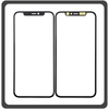 HQ OEM Συμβατό Με Apple iPhone 11 Pro, iPhone 11Pro (A2215, A2160, A2217, iPhone12,3) Aftermarket Front Glass For Refurbished Μπροστινό Τζαμάκι Για Ανακατασκευή + Frame Πλαίσιο Black Μαύρο (Premium A+​)