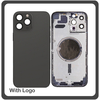 HQ OEM Συμβατό Για Apple iPhone 13 Pro Max, iPhone 13 ProMax (A2643, A2484, A2641) EU Version Rear Back Battery Cover Middle Frame- Housing Πίσω Κάλυμμα Καπάκι Πλάτη Μπαταρίας - Σασί + Side Keys Πλαϊνά πλήκτρα  + Sim Tray Θήκη Κάρτας Black Μαύρο (Grade AAA+++)