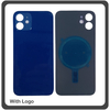 HQ OEM Συμβατό Για iPhone 12, iPhone12 (A2403, A2172, A2402) Premium Aftermarket Rear Back Battery Cover with Camera Big Hole Πίσω Κάλυμμα Πλάτη Καπάκι Μπαταρίας + Magsafe Charger Blue Μπλε​ (Grade AAA+++)