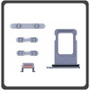 HQ OEM Συμβατό Για Apple iPhone 11, iPhone11 (A2221, A2111, A2223, iPhone12,1) Set (Sim Tray + Power On/Off + Volume Keys + Silence Button) Purple Μωβ (Grade AAA+++)
