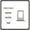HQ OEM Συμβατό Για Apple iPhone 11 Pro Max, iPhone 11Pro Max, iPhone11 ProMAx (A2218, A2161, A2220, iPhone12.5) Set (Sim Tray + Power On/Off + Volume Keys + Silence Button) Silver Ασημί (Grade AAA+++)