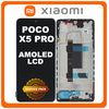 Γνήσια Original Xiaomi Poco X5 Pro (22101320G, 22101320I) AMOLED LCD Display Screen Assembly Οθόνη + Touch Screen Digitizer Μηχανισμός Αφής + Frame Bezel Πλαίσιο Σασί Astral Black Μαύρο 5600010M2000 (Service Pack By Xiaomi)