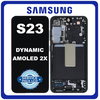 Γνήσια Original Samsung Galaxy S23 (SM-S911B, SM-S911B/DS) Dynamic AMOLED 2X LCD Display Screen Assembly Οθόνη + Touch Screen Digitizer Μηχανισμός Αφής + Frame Bezel Πλαίσιο Σασί Graphite Μαύρο GH82-30480E GH82-30481E (Service Pack By Samsung)