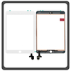 iPad mini 3 (A1599, A1600), Touch Panel Screen Digitizer Μηχανισμός Αφής With Front Camera Bracket White Άσπρο (Ref By Apple)
