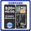 Γνήσια Original Samsung Galaxy S20+ (SM-G985, SM-G985F), S20+ 5G (SM-G986, SM-G986F), Dynamic AMOLED 2X LCD Display Screen Assembly Οθόνη + Touch Screen DIgitizer Μηχανισμός Αφής + Frame Bezel Πλαίσιο Σασί Cosmic Black Μαύρο GH82-31441A No Camera (Service Pack By Samsung)