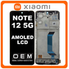 HQ OEM Συμβατό Με Xiaomi Redmi Note 12 5G (22111317I, 22111317G) AMOLED LCD Display Screen Assembly Οθόνη + Touch Screen Digitizer Μηχανισμός Αφής + Frame Bezel Πλαίσιο Σασί Black Μαύρο (Premium A+)