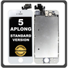 HQ OEM Συμβατό Με Apple iPhone 5, iPhone5 (A1428, A1429) APLONG Standard Version LCD Display Screen Assembly Οθόνη + Touch Screen Digitizer Μηχανισμός Αφής White Άσπρο (Grade AAA) (0% Defective Returns)
