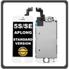 HQ OEM Συμβατό Με Apple iPhone 5s (A1453, A1457), iPhone SE (A1662, A1723) APLONG Standard Version LCD Display Screen Assembly Οθόνη + Touch Screen Digitizer Μηχανισμός Αφής White Άσπρο (Grade AAA) (0% Defective Returns)