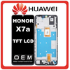 HQ OEM Συμβατό Με Honor X7a 4G (RKY-LX1, RKY-LX2) TFT LCD Display Screen Assembly Οθόνη + Touch Screen Digitizer Μηχανισμός Αφής + Frame Bezel Πλαίσιο Σασί Midnight Black Μαύρο (Premium A+)