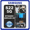 Γνήσια Original Samsung Galaxy S22 5G (SM-S901B, SM-S901B/DS) Dynamic AMOLED 2X LCD Display Screen Assembly Οθόνη + Touch Screen Digitizer Μηχανισμός Αφής + Frame Bezel Πλαίσιο Σασί Graphite Μαύρο GH82-27521E GH82-27520E (Service Pack By Samsung)