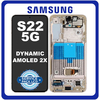 Γνήσια Original Samsung Galaxy S22 5G (SM-S901B, SM-S901B/DS) Dynamic AMOLED 2X LCD Display Screen Assembly Οθόνη + Touch Screen Digitizer Μηχανισμός Αφής + Frame Bezel Πλαίσιο Σασί Violet Βιολετί GH82-27521F GH82-27520F (Service Pack By Samsung)