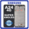 Γνήσια Original Samsung Galaxy A24 4G (SM-A245F, SM-A245F/DS) Super AMOLED LCD Οθόνη + Touch Screen Digitizer Μηχανισμός Αφής + Frame Bezel Πλαίσιο Σασί Black Μαύρο GH82-31240A / GH82-31241A (Service Pack By Samsung)