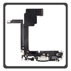 Γνήσια Original For Apple iPhone 15 Pro Max (A2849, A3105) Charging Dock Connector Type C Flex Καλωδιοταινία Κονέκτορας Φόρτισης + Microphone Μικρόφωνο Black Μαύρο Pulled