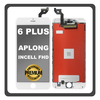HQ OEM Συμβατό Με Apple iPhone 6+, iPhone 6 Plus (A1522, A1524) APLONG In Cell FHD LCD Display Screen Assembly Οθόνη + Touch Screen Digitizer Μηχανισμός Αφής White Άσπρο (Premium A+) (Lifetime Warranty Για Συνεργατες B2B​)
