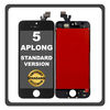 HQ OEM Συμβατό Με Apple iPhone 5, iPhone5 (A1428, A1429) APLONG Standard Version LCD Display Screen Assembly Οθόνη + Touch Screen Digitizer Μηχανισμός Αφής Black Μαύρο (Premium A+) (Lifetime Warranty Για Συνεργάτες B2B​)