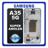 Γνήσια Original Samsung Galaxy A35 5G (SM-A356E, SM-A356E/DS) Super AMOLED LCD Display Screen Assembly Οθόνη + Touch Screen Digitizer Μηχανισμός Αφής + Frame Bezel Πλαίσιο Σασί Ice Blue Μπλε GH82-34221B (Service Pack By Samsung)