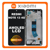 Γνήσια Original Xiaomi Redmi Note 13 4G (23129RAA4G, 23124RA7EO) AMOLED LCD Display Screen Assembly Οθόνη + Touch Screen Digitizer Μηχανισμός Αφής + Frame Bezel Πλαίσιο Σασί Midnight Black Μαύρο 56000400N700 (Service Pack By Xiaomi)