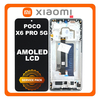 Γνήσια Original Xiaomi Poco X6 Pro 5G (2311DRK48G, 2311DRK48I), AMOLED LCD Display Screen Assembly Οθόνη + Touch Screen Digitizer Μηχανισμός Αφής + Frame Bezel Πλαίσιο Σασί Grey Γκρι 560001N11A00​ (Service Pack By Xiaomi)