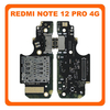 HQ OEM Συμβατό Με Xiaomi Redmi Note 12 Pro 4G (‎2209116AG, 2209116AG) USB Type-C Charging Dock Connector Flex Sub Board, Καλωδιοταινία Υπό Πλακέτα Φόρτισης + Microphone Μικρόφωνο (Premium A+)
