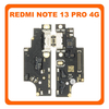 HQ OEM Συμβατό Με Xiaomi Redmi Note 13 Pro 4G (23117RA68G, 2312FPCA6G) USB Type-C Charging Dock Connector Flex Sub Board, Καλωδιοταινία Υπό Πλακέτα Φόρτισης + Microphone Μικρόφωνο (Premium A+)